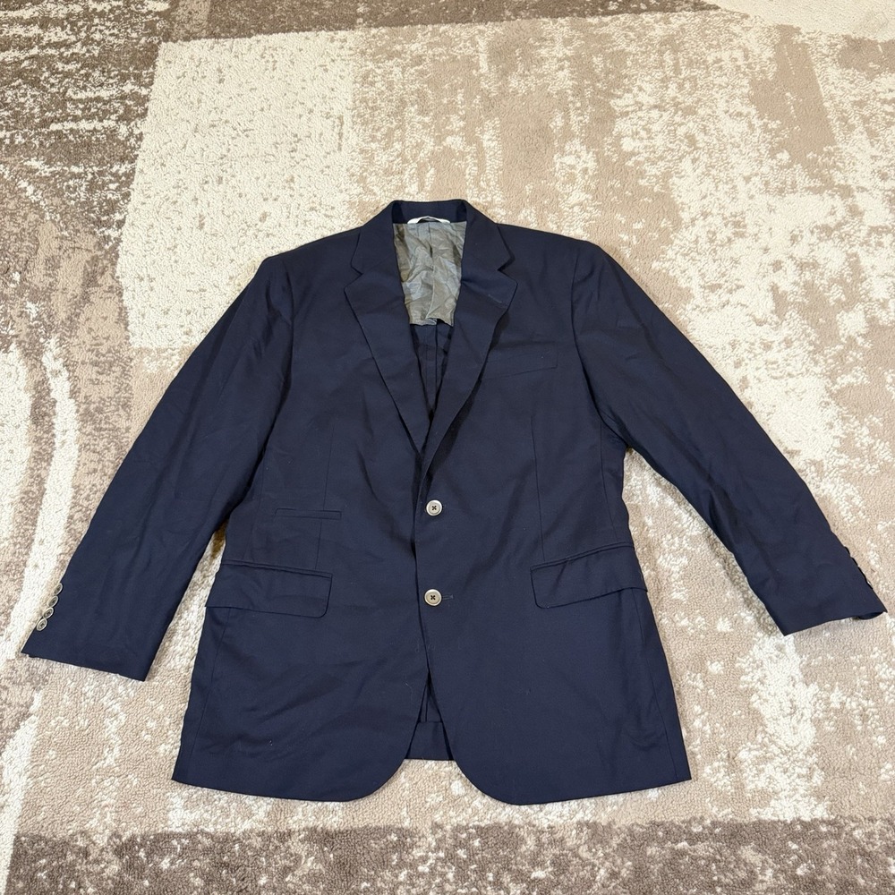 Samuelsohn Loro Piana Rain System Navy Wool Blazer Sport Coat Mens 44R Unlined